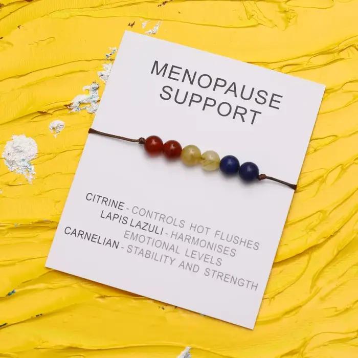 Bracelet de soutien en cristal de cornaline pour femme, bijoux de guérison, bouffées de chaleur, aid
