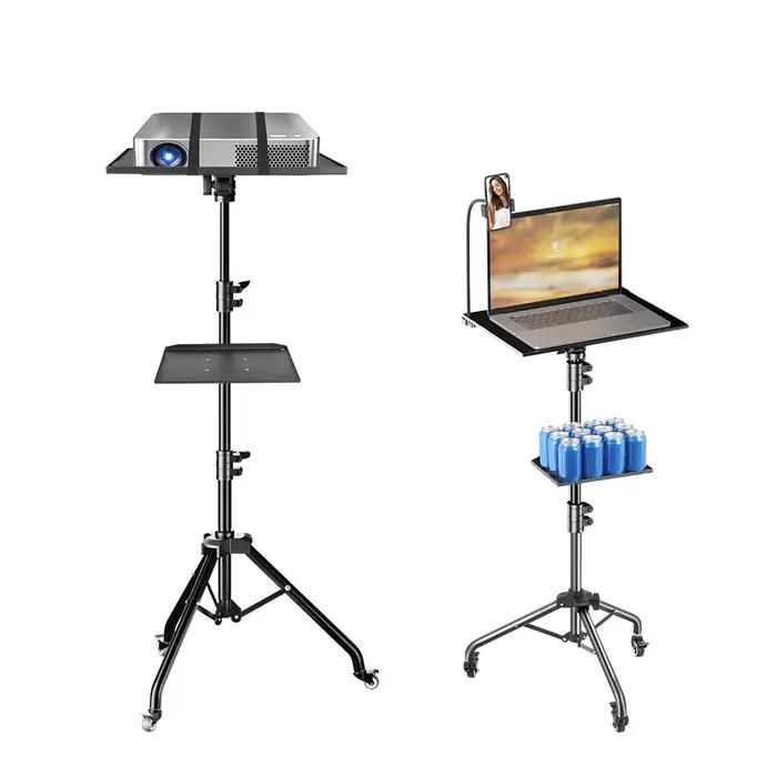 Trépied de projecteur 145 cm, support pour ordinateur portable, hauteur réglable de 23 à 63 pouces, 