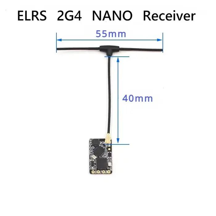 Récepteur NANO ELRS 2,4 GHz ExpressLRS BETAFPV 2400 RX avec antenne de type T, prise en charge de la
