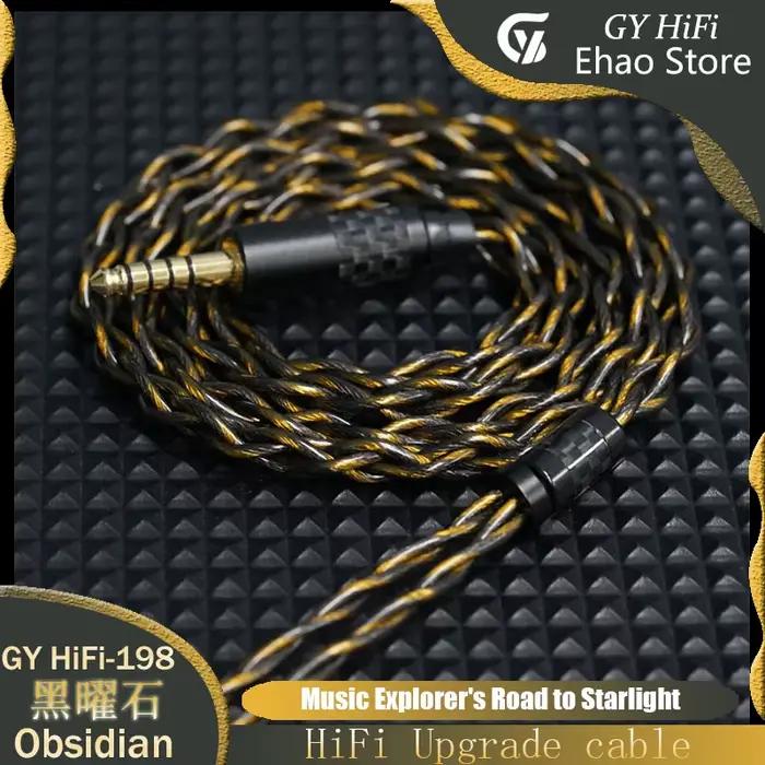 GY HiFi-198 obsidienne 7N OCC plaqué or + câble hybride en graphène immergé dans l'huile 4.4mm 2 bro