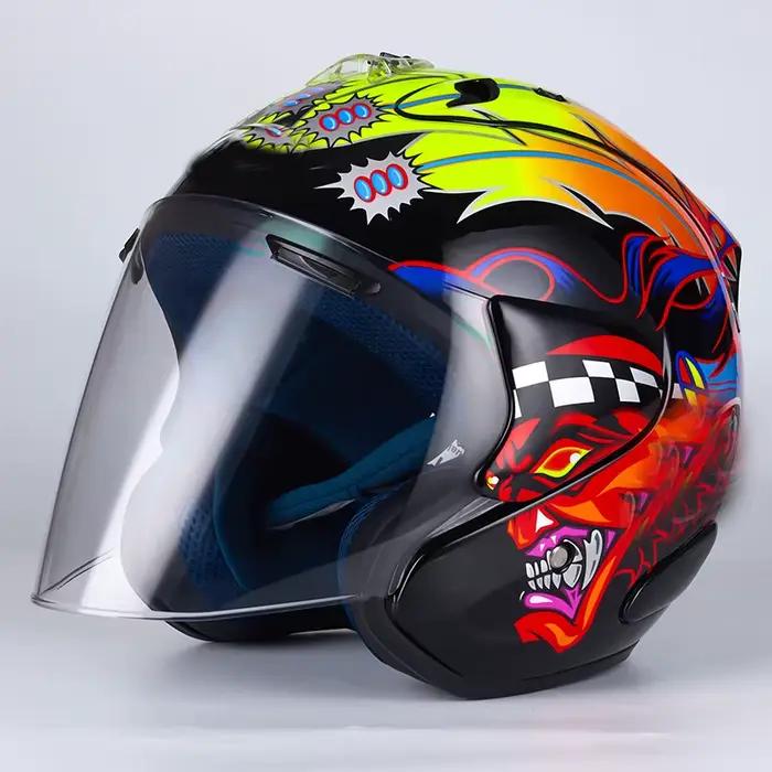 Casque de moto de course à visage ouvert Ram3 Russell demi-casque femmes et hommes saison d'été Casq