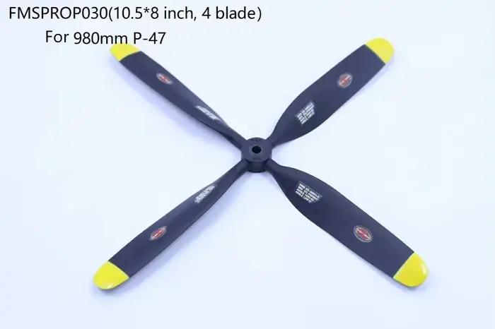 FMSRC-Hélice Razorback P47 980mm, 10.5x8, 4 lames, FMSPROP030 RC, avion, modèle, pièces de rechange,
