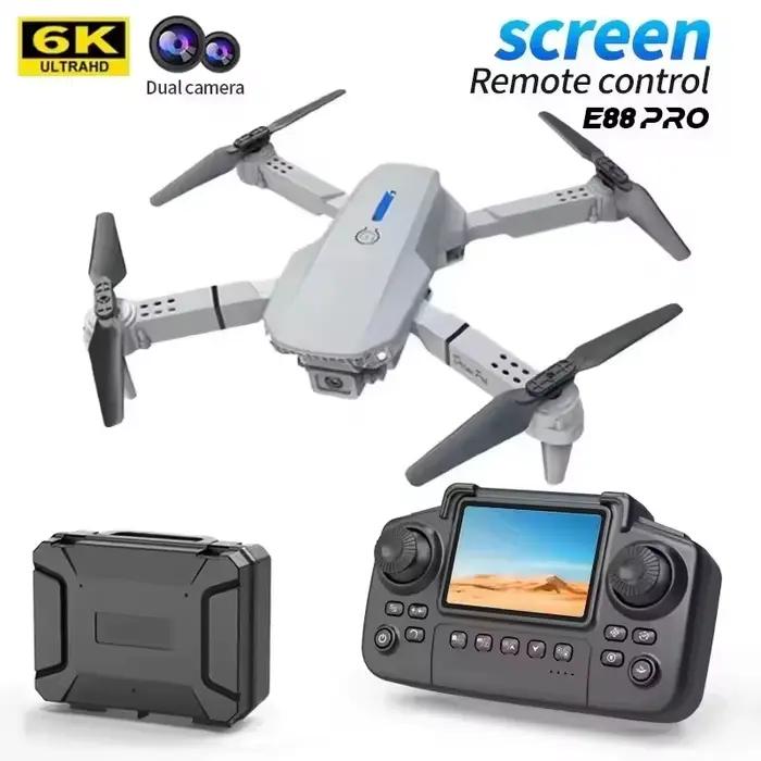 Drone E88 Pro 4K nouvelle version améliorée, double caméra HD, photographie aérienne, drone avec écr
