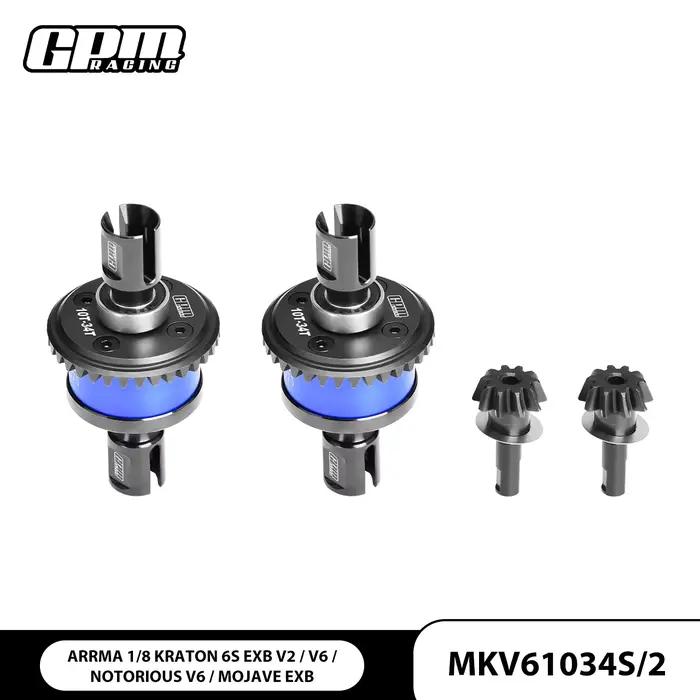 Différentiels complets avant et arrière en acier GPM 20CrMnTi et aluminium 7075 pour ARRMA 1/8 Krato