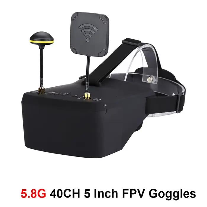 Lunettes FPV EV800D 5.8G 40CH 5 pouces avec casque HD DVR Diversity pour drone RC FPV