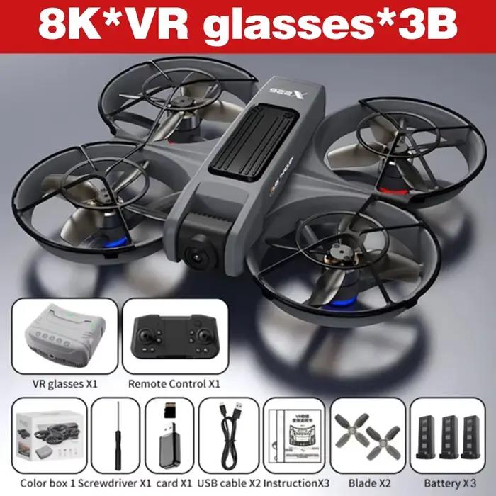Drone professionnel Lenovo X226/X226VR 4K HD avec double caméra, moteur sans balais, évitement d'obs