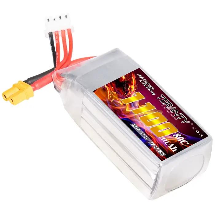 Batterie LiPo TERANTY 3S 11.1V 1100mAh 80C/160C pour drone TINY8X Blade Inductrix FPV QX2 120S Beta7