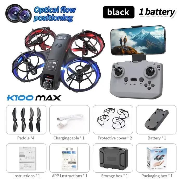 2026 nouveau Drone K100 8K professionnel HD Triple caméra moteur sans brosse positionnement du flux 