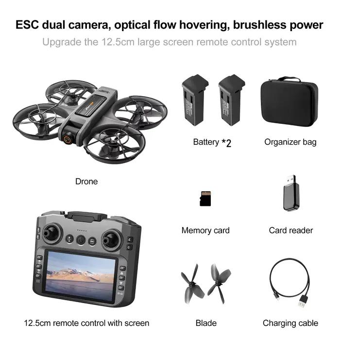 Drone professionnel S156 4K HD, double caméra ESC FPV WiFi RC, moteur sans balais avec positionnemen