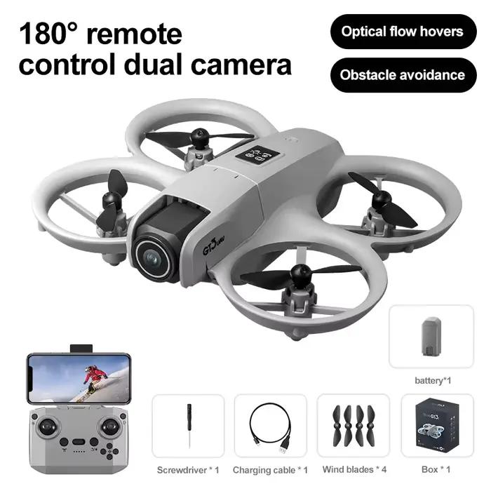 Mini drone GT3 MAX avec double caméra HD 8K, FPV, WiFi 5G, moteur brushless, évitement d'obstacles, 