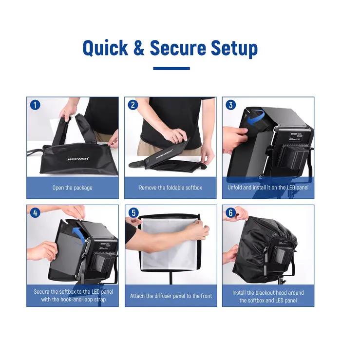 NEEWER – diffuseur de boîte à lumière pliable 12.2 "x 11.4", avec grille et sac, pour lumière vidéo 