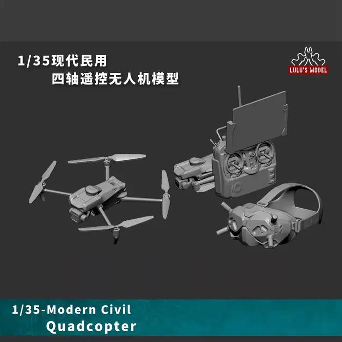 【MINIWAR】 1/35 kits de modèles en résine accessoires de figurines modèle de drone civil miniature au