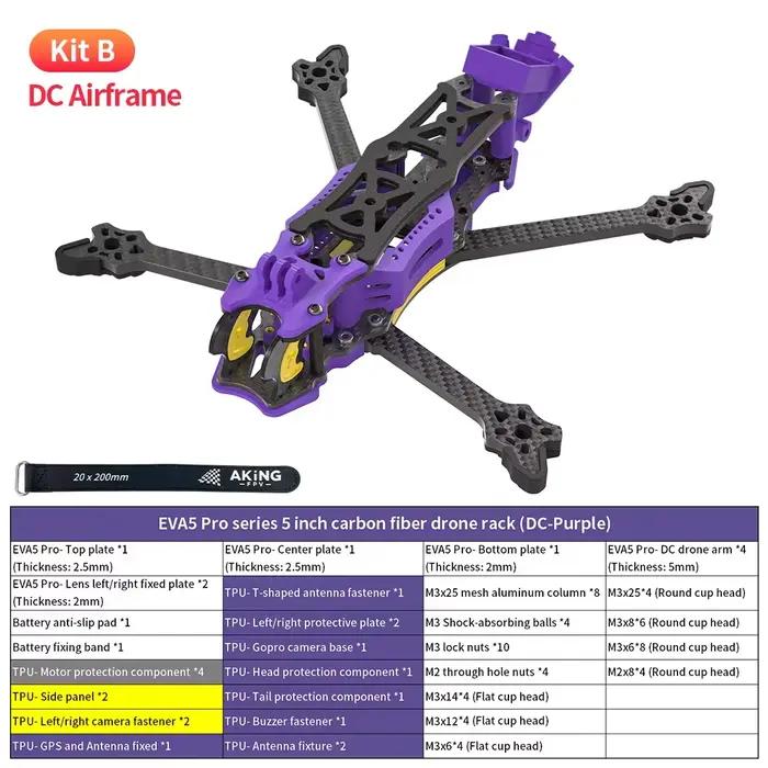 Châssis de drone FPV GYFPV 5 pouces DC/XH, quadricoptère de course Freestyle compatible avec le syst