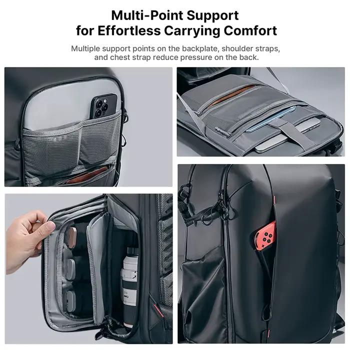 Ulanzi-Sac à dos étanche de grande capacité pour appareil photo reflex numérique, sac de voyage pour