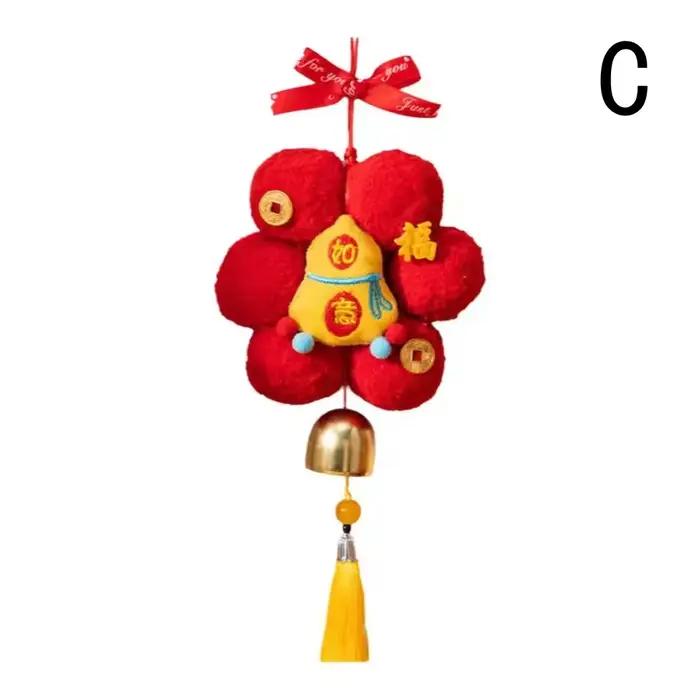 Pendentif du Nouvel An chinois 2026, année du cheval, avec pompon, parfait pour la décoration de por