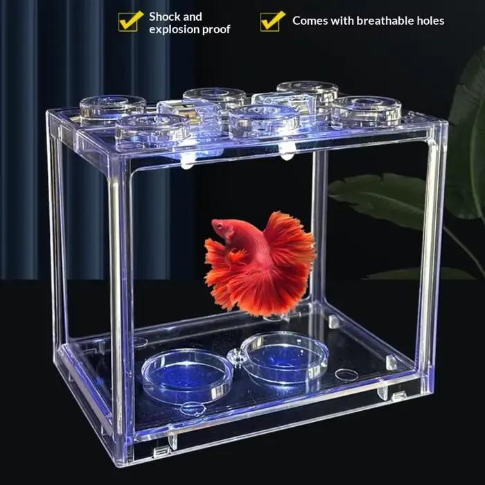 Nouvel aquarium mini en acrylique, boîte pour reptiles, aquarium cylindrique empilable, paysage aqua