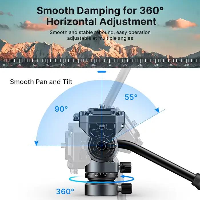 Tête vidéo fluide à dégagement rapide Ulanzi EH12 F38 360 °   Inclination panoramique de la tête de 
