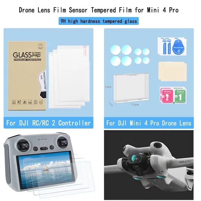 MYOBO pour DJI Mini 4 Pro Film de protection en verre trempé HD pour capteur/objectif pour écran de 