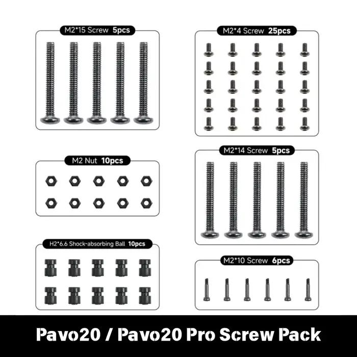 Pack de vis pour drone BETAFPV – Compatible avec Pavo20/20 Pro, Meteor65/75 Pro, Air65/75 et Cetus X