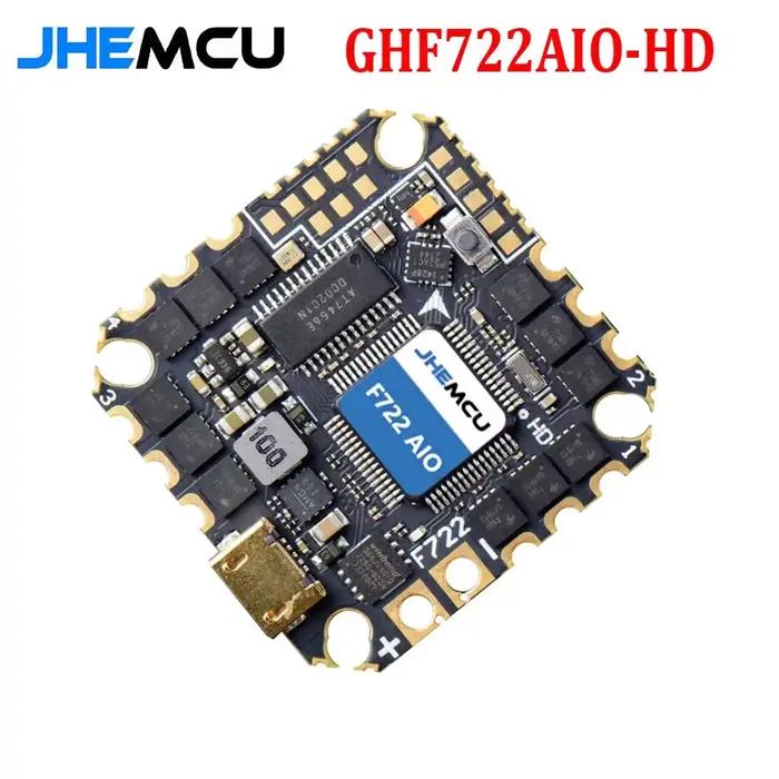 JHEMCU GHF722AIO-HD 40A AIO contrôleur de vol F722 FC Baro OSD BlackBox 40A 4in1 ESC 2-6S pour Drone