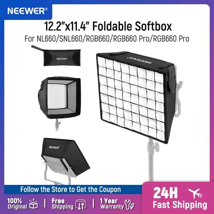 NEEWER – diffuseur de boîte à lumière pliable 12.2 "x 11.4", avec grille et sac, pour lumière vidéo 