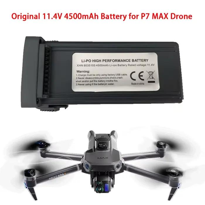 Batterie d'origine 11,4 V 4500 mAh/11,1 V 9800 mAh pour drone P7 MAX V1 (2e génération)/V2 (2e génér