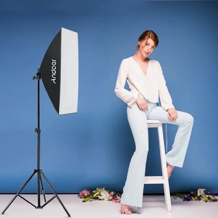 Andoer Studio photographie kit d'éclairage Softbox ensemble d'éclairage avec 85W 2800K-5700K lumière