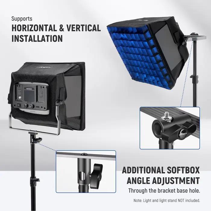 NEEpacks-Diffuseur Softbox Amélioré pour NLconfided PRO II, Panneau Lumineux Vidéo LED, 12.6x11.6 Po