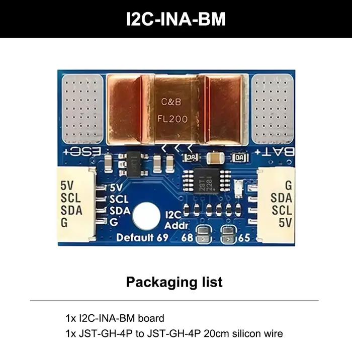 MATEK Mateksys I2C-INA-BM MONITEUR DE PUISSANCE I2C ULTRA-PRÉCIS pour drone RC FPV