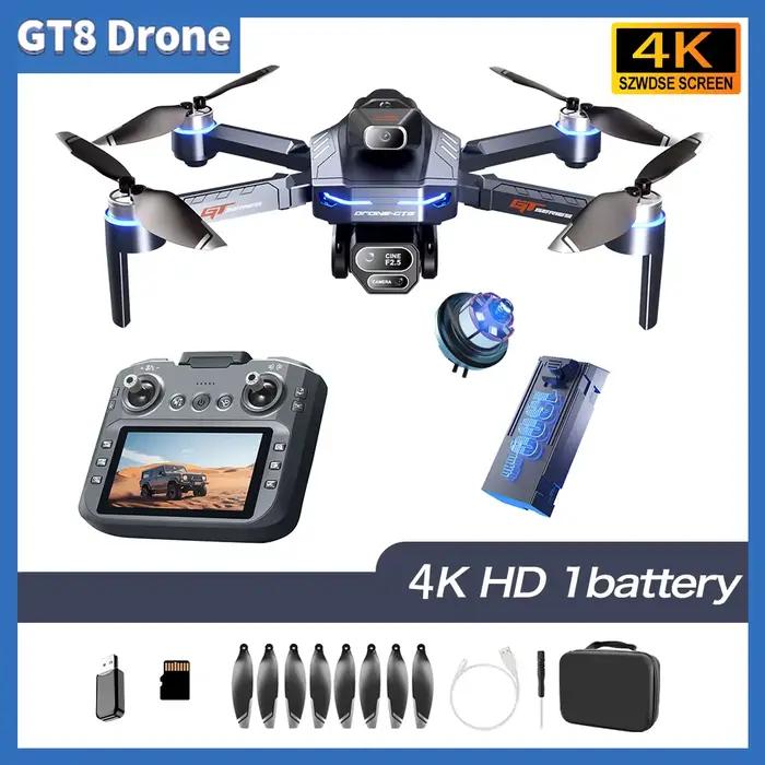 Nouveau drone GT8 2026 GPS 8K professionnel HD 360 °   Jouets quadricoptères pliables avec double ca