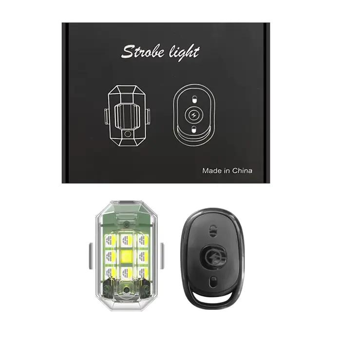 Lumière stroboscopique LED sans fil pour Drone, 4 pièces, pour moto, voiture, vélo, télécommande, vo