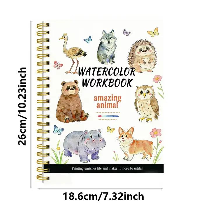 Cahier d'exercices d'aquarelle pour débutants de qualité supérieure - 14 croquis + 2 guides de mélan