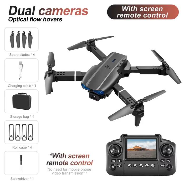 Nouveau Drone E88 E99 télécommandé avec écran double caméra localisation du flux optique 2.4G RC qua