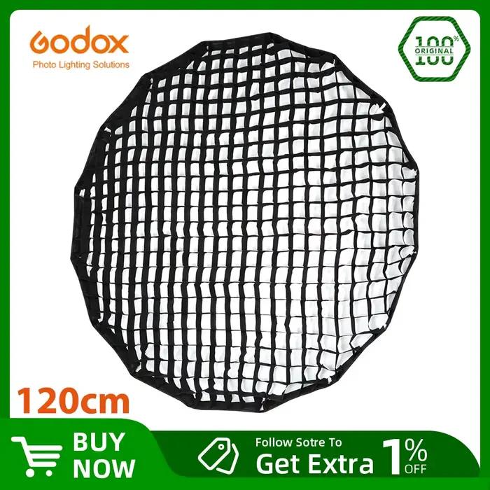 Godox Portable P120L P120H 120cm Grille en nid d'abeille 16 tiges Softbox parabolique profond