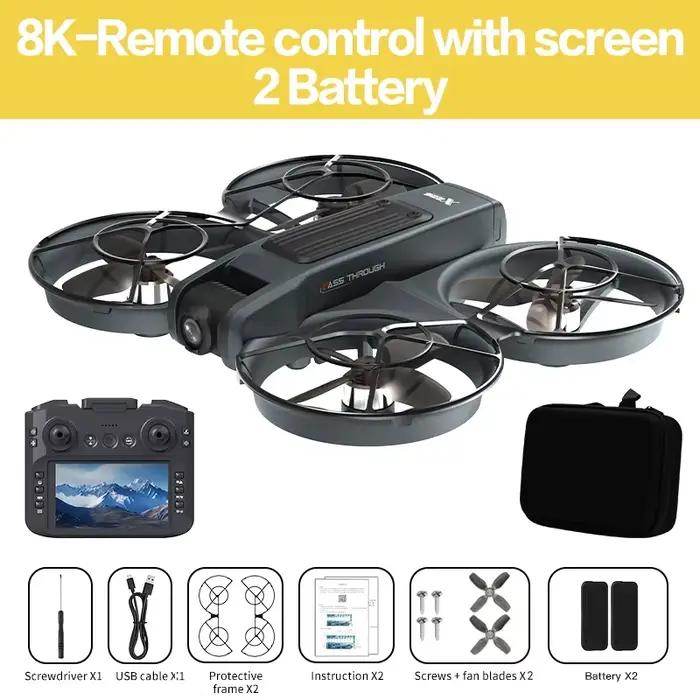 Drone Lenovo X226/X226VR 8K HD avec double caméra, moteur sans balais, hélicoptère télécommandé, qua