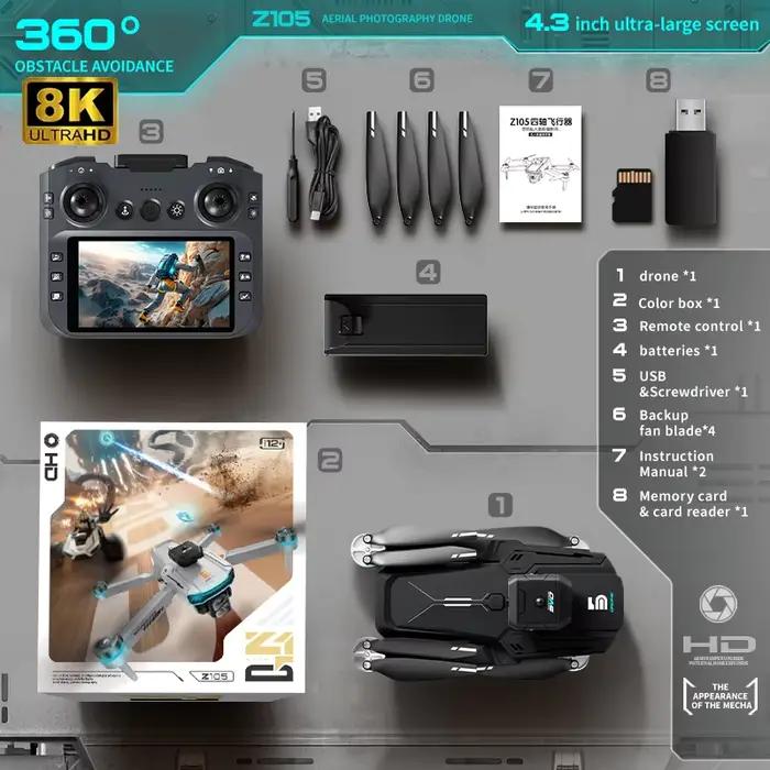 Z105 Drone 4K GPS double caméras HD avec moteur sans bus grand Angle 1080P avion professionnel FAV U