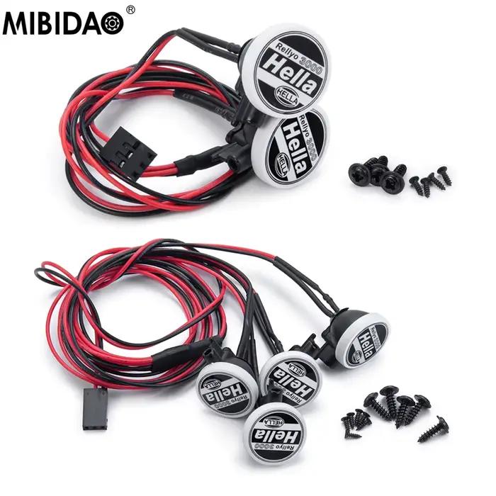 MIBIDAO 2/4LED RC voiture toit lumière ronde lampe projecteur pour 1/10 Axial SCX10 II 90046 TRX4 Ta