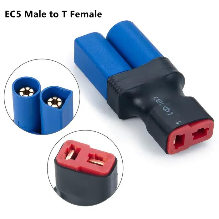 MIBIDAO EC5 à T Deans connecteur mâle femelle RC Lipo pièces de commande de batterie adaptateur de p