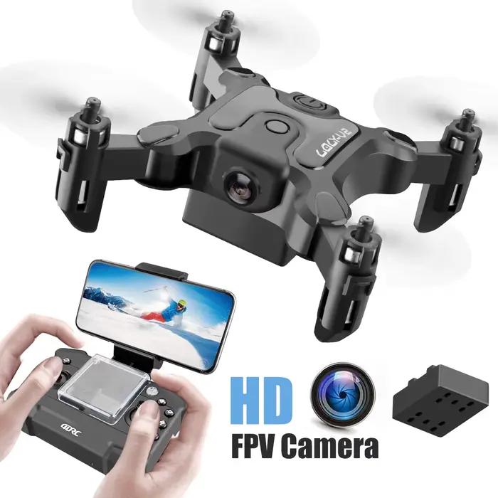 4DRC V2 Mini Drone caméra HD WiFi Fpv pression d'air maintien d'altitude noir et gris pliable quadri