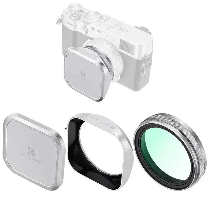 K & F Concept MCUV filtre UV 1/4 noir Pro filtre antibrouillard capuchon d'objectif pour Fuji X100 X