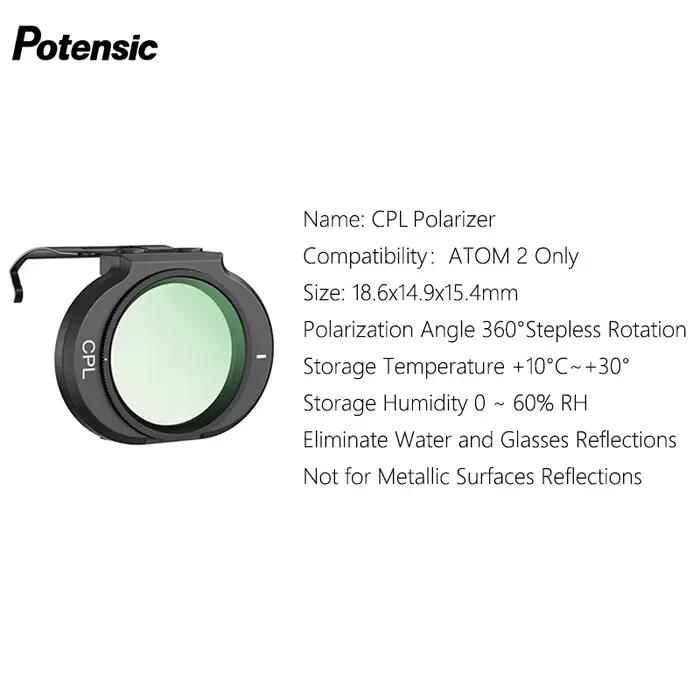Polariseur CPL Original Potensic pour Drone Caméra ATOM 2 Seulement (Ne convient pas aux ATOM SE, AT
