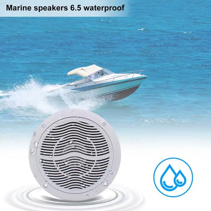 Herdio 2 pièces haut-parleurs marins 2 voies 6.5 ''120W haut-parleurs de bateau stéréo extérieurs ét