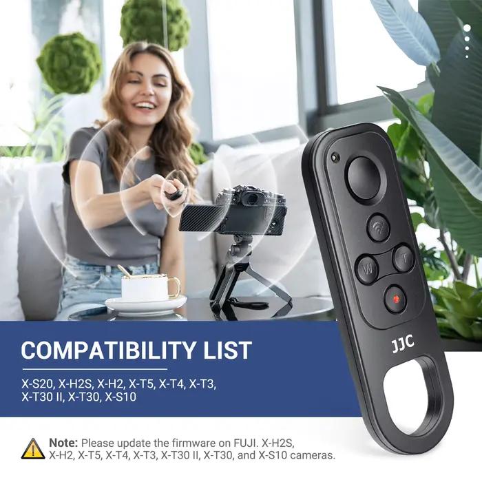 JJC télécommande sans fil Bluetooth pour Fujifilm Fuji XT50 X100VI X-S20 X-T5 X-T4 X-T3 X-T30 II X-T