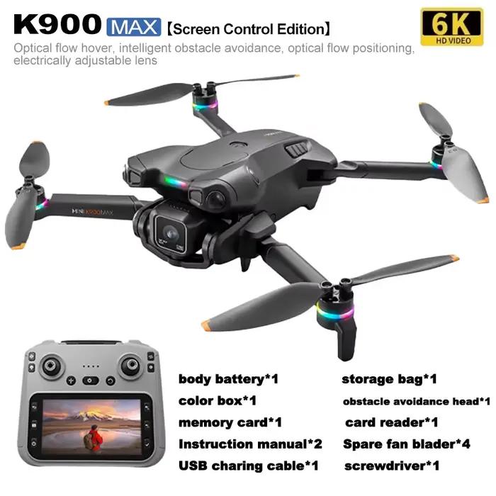 Drone K900 Max 8K Professionnel HD Double Caméra Moteur Brushless 5G WIFI FPV Pliable avec Évitement