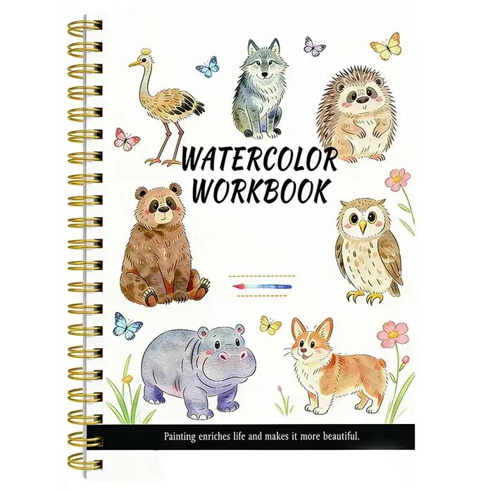Carnet de peinture aquarelle pour débutants et passionnés – Guide d'artiste – Cahier à spirale – Papier épais – Couverture animaux marins – Aquarelle