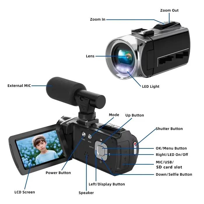 Caméscope 4K avec Microphone