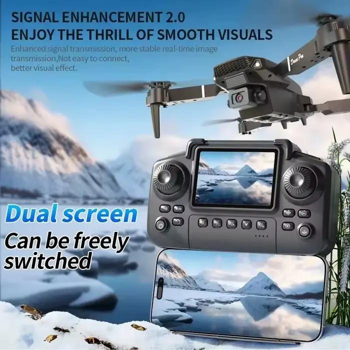 Drone E88 Pro 4K avec double caméra HD pour photographie aérienne et vidéos de qualité supérieure, quadricoptère pliable, jouet RC pour enfants et adolescents, cadeau high-tech pour les amateurs de photographie