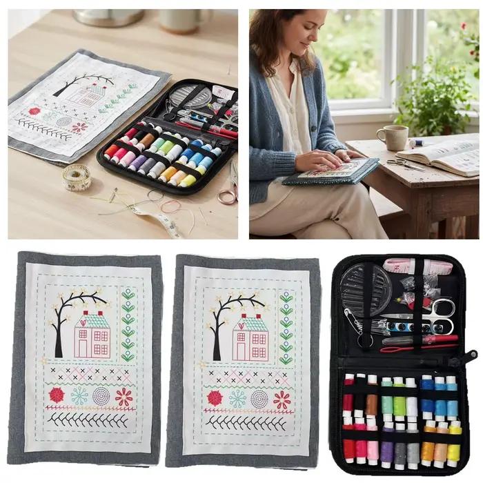 Livres de couture de broderie avec une boîte à outils complète et tutoriel d'instruction Livre d'instructions de broderie pour les amateurs d'artisanat débutants