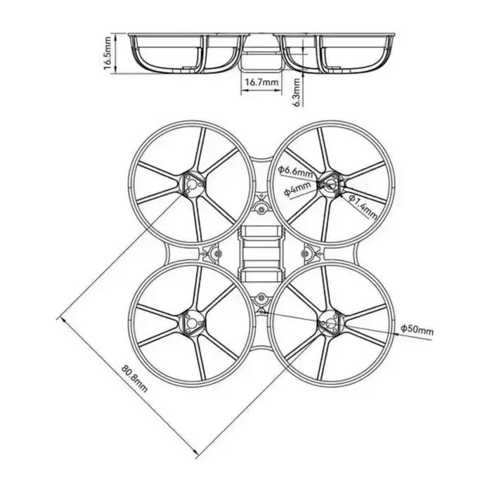 Châssis de drone FPV Meteor 75 Pro – Quadcopter de course FPV télécommandé 1S Micro Brushless BWhoop
