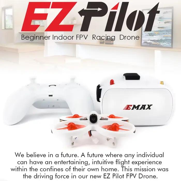 Drone de course FPV EMAX EZ-Mini avec caméra HD 720P, télécommande incluse, prêt à l'emploi pour débutants et pilotes intermédiaires, usage intérieur-extérieur